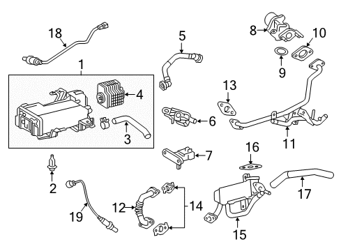 2019 Lexus NX300h Powertrain Control Gasket, EGR Pipe Diagram for 25634-36010