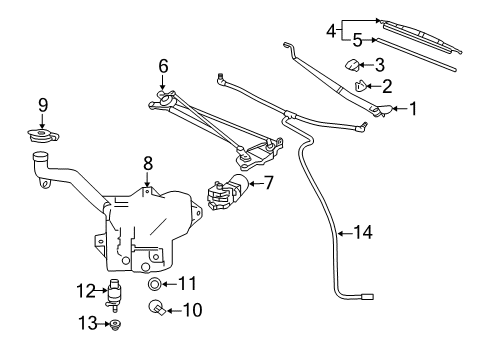 2017 Chevrolet Corvette Wiper & Washer Components Wiper Arm Diagram for 22756329