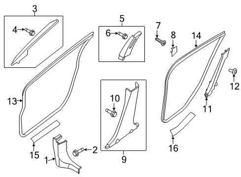 2016 Nissan Sentra Interior Trim - Pillars, Rocker & Floor WELT Body Side Diagram for 76921-4AF1A