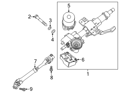 2021 Hyundai Venue Steering Column & Wheel, Steering Gear & Linkage Controller Assembly-Mdps Diagram for 56340-K2000