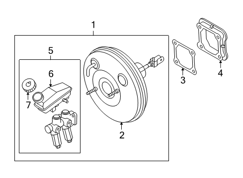 2009 Pontiac G3 Hydraulic System Booster Diagram for 93744988