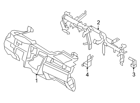 2011 Nissan Versa Cluster & Switches, Instrument Panel Panel & Pad Assy-Instrument Diagram for 68200-EL00A