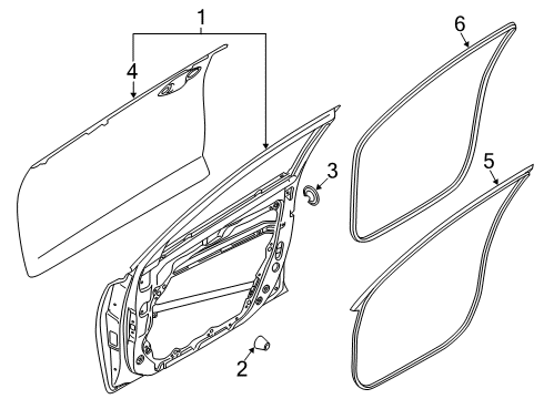 2020 Kia Forte Front Door W/STRIP Assembly-Fr Dr S Diagram for 82130M7000