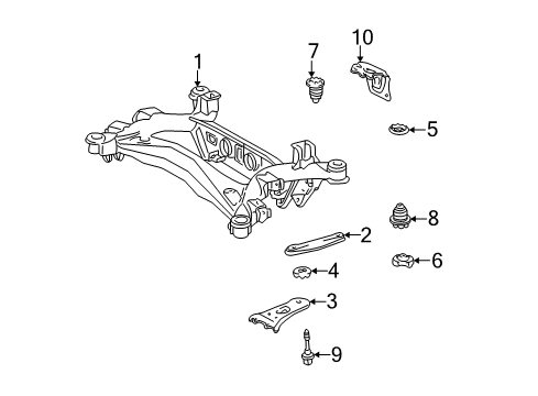 2002 Lexus GS300 Suspension Mounting - Rear Bolt, Differential Support Member Mounting, NO.2 Diagram for 52286-30010