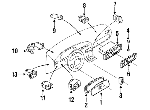 1995 Infiniti Q45 Automatic Temperature Controls Control Assembly Diagram for 28525-67U01