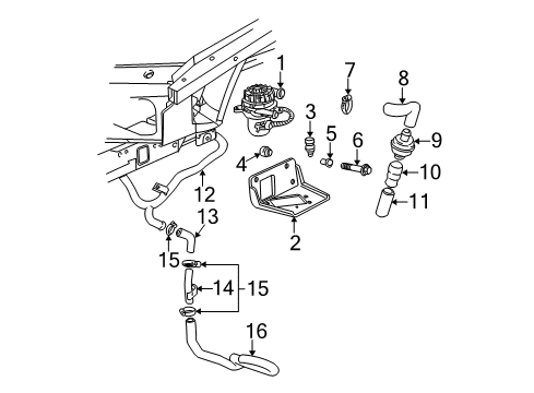 2000 Chevrolet Monte Carlo Emission Components Hose-Secondary Air Injection Diagram for 24507806