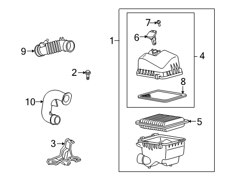 2008 Scion xD Filters Cover Diagram for 17705-37091