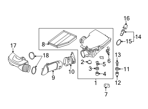 2009 BMW 550i Powertrain Control Intake Duct Diagram for 13717521017