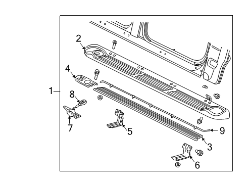 1998 Ford Expedition Running Board Shield Diagram for YL1Z16A511AA