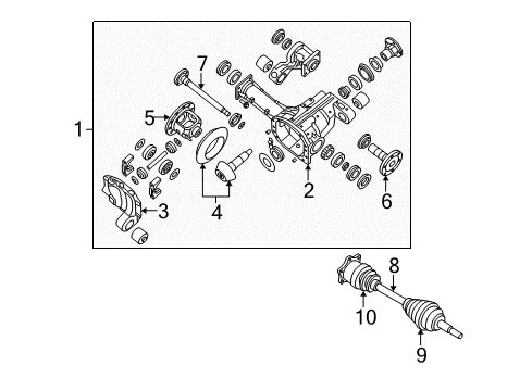 Diagram for 2005 Infiniti QX56 Carrier & Front Axles