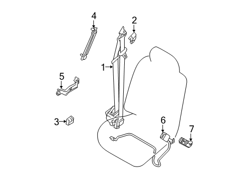 2011 Nissan Armada Seat Belt Bracket-Buckle PRET, LH Diagram for 86883-7S600