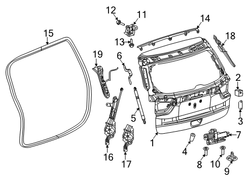 2017 Jeep Compass Lift Gate STOP/BUMPER-LIFTGATE Diagram for 68184391AB