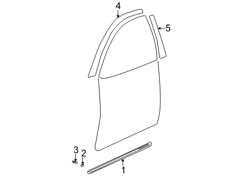 2006 Hyundai Elantra Exterior Trim - Front Door Moulding Assembly-Front Door Waist Line, RH Diagram for 87712-2D200-CA