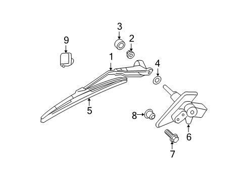 2009 Dodge Durango Lift Gate - Wiper & Washer Components Nut-RIVET Diagram for 6507828AA