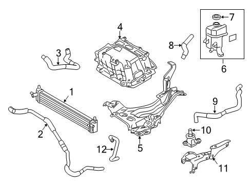 2013 Lexus CT200h Inverter Cooling Components Tank Assembly, Inverter Diagram for G92A0-76012