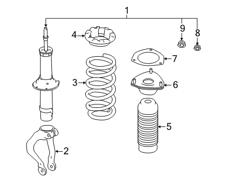 2021 INFINITI Q50 Struts & Components - Front Seal-Rubber, Front Spring Diagram for 54034-4HK0A