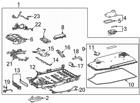 2022 Lexus NX450h+ Battery Cover Diagram for G9622-42010