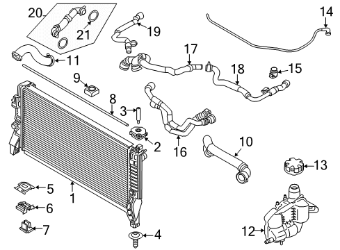 2021 BMW X1 Radiator & Components ROCK GUARD Diagram for 17119894814