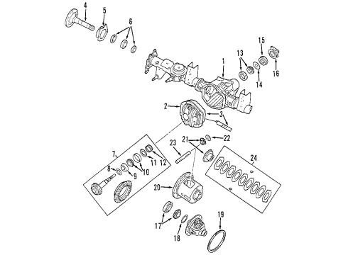 1998 Honda Passport Rear Axle, Differential, Propeller Shaft Cage, Differential Diagram for 8-97179-923-0