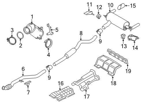 2016 BMW 435i xDrive Exhaust Components Tailpipe Trim, Chrome Diagram for 18307605041