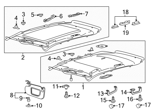 2017 Lincoln MKX Interior Trim - Roof Reading Lamp Assembly Diagram for HA1Z-13776-AF