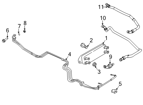 2019 Ford F-350 Super Duty Oil Cooler Inlet Tube Diagram for HC3Z-7G071-A