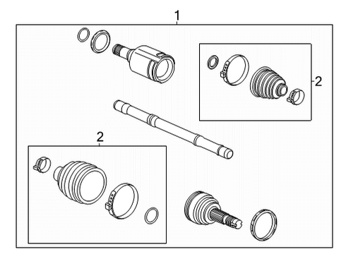 2022 Chevrolet Trailblazer Drive Axles - Front Axle Assembly Diagram for 60005545