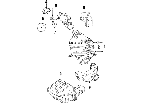 1990 Toyota Celica Filters Cleaner Assy, Air Diagram for 17700-16670