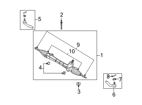 2014 Scion xB Steering Column & Wheel, Steering Gear & Linkage Outer Tie Rod Diagram for 45046-19415