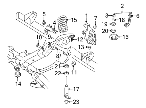 2008 Dodge Ram 2500 Front Suspension Components, Lower Control Arm, Upper Control Arm, Stabilizer Bar Front Coil Spring Diagram for 52113903AA