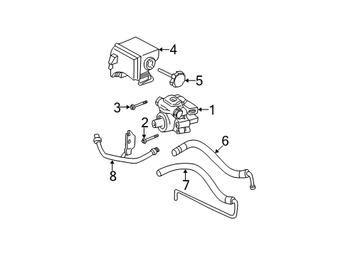 2002 Oldsmobile Alero P/S Pump & Hoses, Steering Gear & Linkage Pipe Asm-P/S Gear Inlet Diagram for 22673894