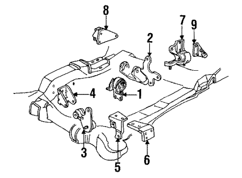 1995 Pontiac Bonneville Engine & Trans Mounting Bracket-Engine Mount Diagram for 22145664