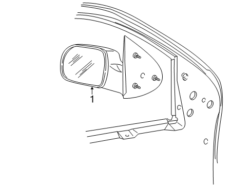 2005 Mercury Monterey Outside Mirrors Mirror Assembly Diagram for 3F2Z-17683-AAA