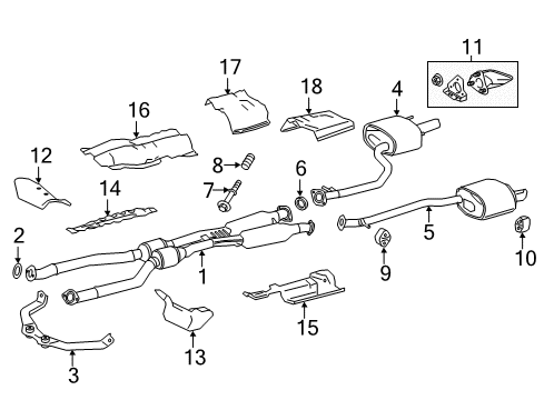2019 Lexus RC300 Exhaust Components Exhaust Tail Pipe Assembly, Left Diagram for 17440-36110