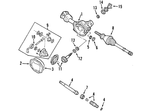 2007 Ford Ranger Front Axle, Differential, Drive Axles, Propeller Shaft U-Joint Kit Diagram for 6L2Z-4635-A