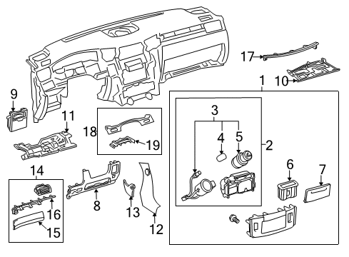 2015 Lexus LX570 Cluster & Switches, Instrument Panel Bulb, W/CAP Diagram for 90010-01164