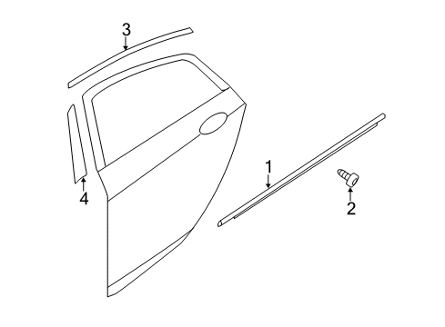 2011 Kia Optima Exterior Trim - Rear Door WEATHERSTRIP Assembly-Rear Door Belt Diagram for 832102T000