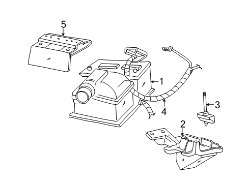 2004 Mercury Monterey Battery Battery Tray Diagram for 3F2Z-10732-BA