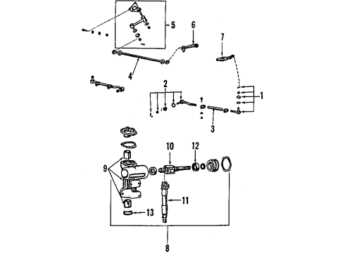 1986 Toyota Pickup P/S Pump & Hoses, Steering Gear & Linkage Worm Assembly Diagram for 45240-35051