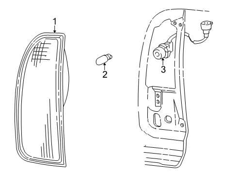 2003 Lincoln Aviator Combination Lamps Tail Lamp Assembly Diagram for 2C5Z-13404-AA