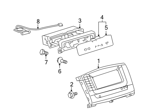 2007 Lexus LX470 Navigation System High Mount Lamp Screw Diagram for 90159-50098