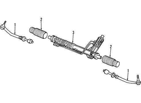 1997 BMW 528i P/S Pump & Hoses, Steering Gear & Linkage Exchange Hydro Steering Gear Servotronic Diagram for 32131096145