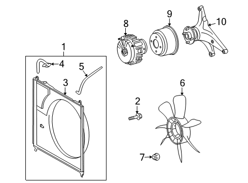 2008 Toyota Sequoia Cooling System, Radiator, Water Pump, Cooling Fan Reservoir Cap Diagram for 16405-0P100