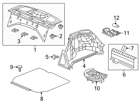 2015 Honda Civic Bulbs Box, Trunk Tool Diagram for 84540-TT1-A02