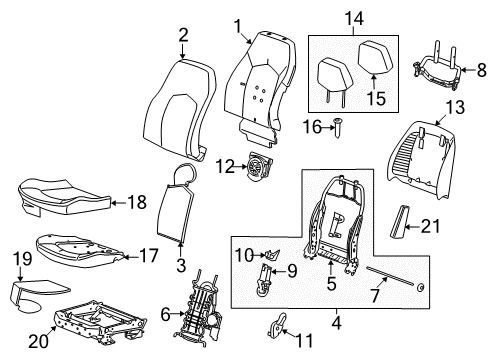 2009 Cadillac CTS Driver Seat Components Seat Cushion Heater Diagram for 25780788