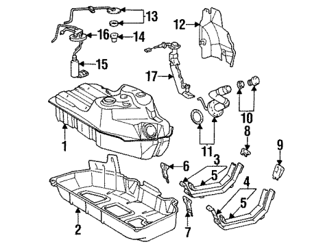 1990 Toyota Celica Fuel Supply Mount Strap Diagram for 77614-20070