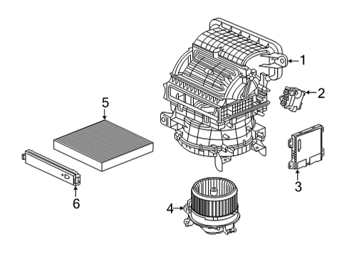 2021 Acura TLX A/C & Heater Control Units Blower Sub-Assembly Diagram for 79305-TGV-A41