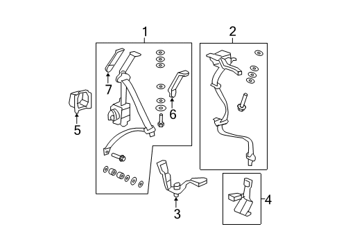 2007 Honda Fit Seat Belt Cover, L. (Lower) *NH167L* (GRAPHITE BLACK) Diagram for 82829-SAA-004ZB