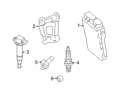 2012 Scion xD Powertrain Control ECM Bracket Diagram for 89668-52220