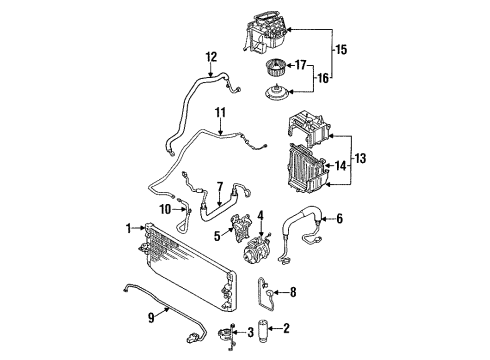 1990 Toyota Corolla A/C Compressor REMAN A/C Compressor Diagram for 88320-12740-84